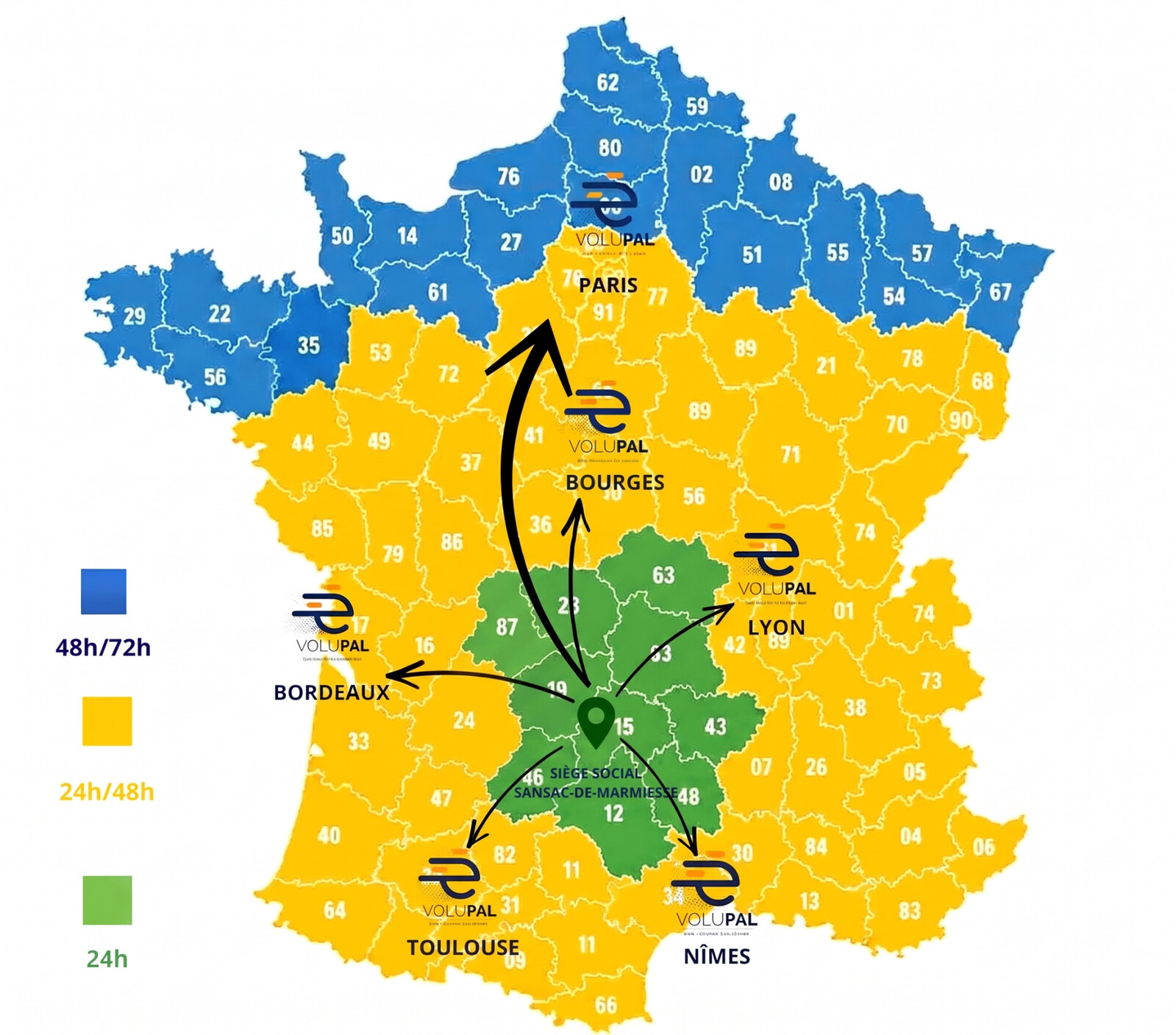 Livraison en france sous 24 &agrave; 48heures : Toulouse, N&icirc;mes, Lyon, Bordeaux,Bourges, Paris